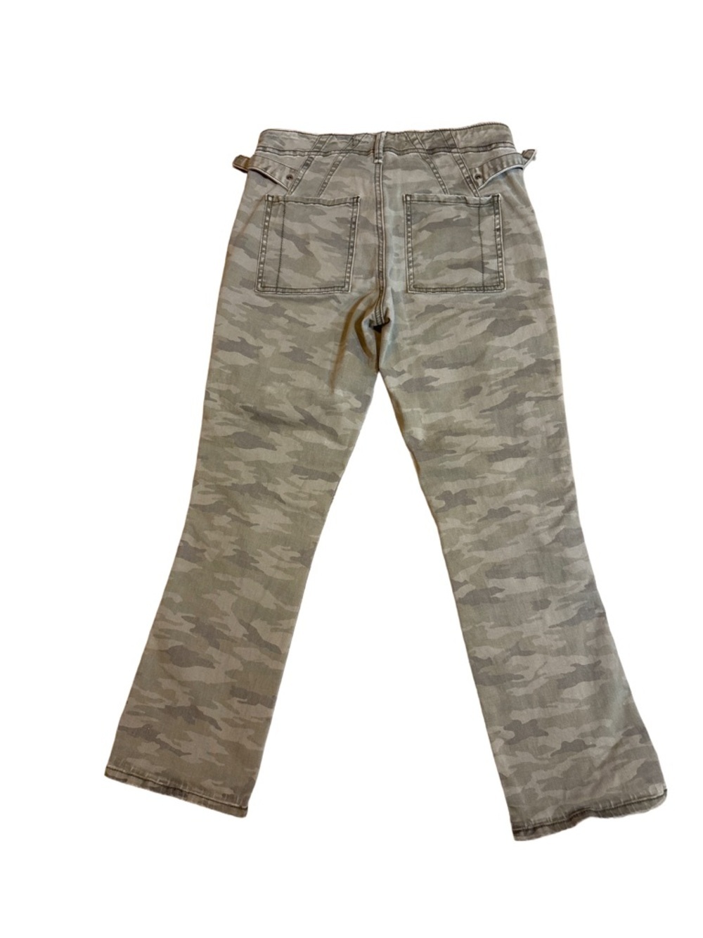 Anthropologie Olive Camo Straight-Leg Utility Jeans - Picture 2 of 7